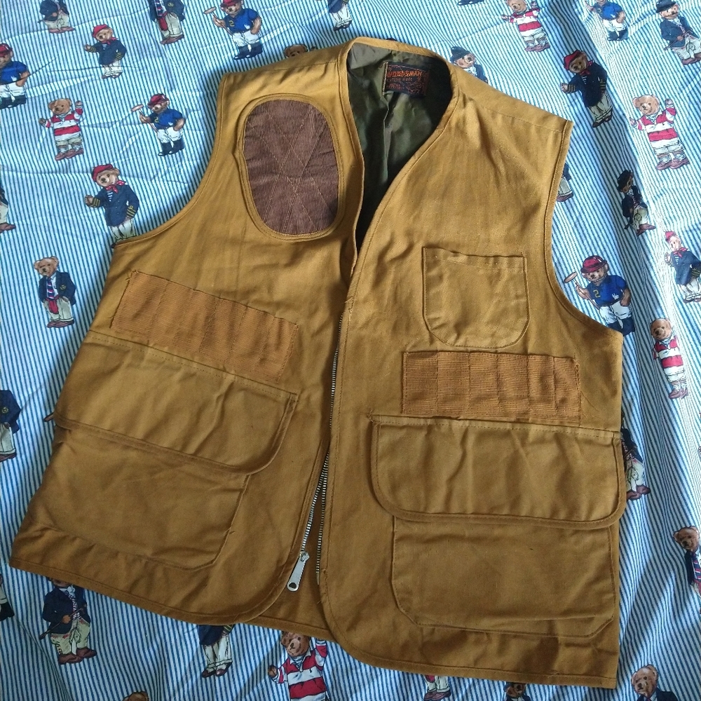 Vintage JC Penney Duck Canvas Utility Pocket Vest Water repellent hunter hunting